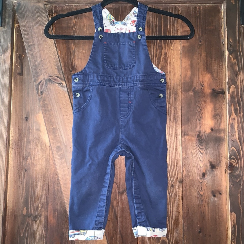 Cath‎ Kids London Infant Boys Bid Coveralls Blue Trucks Snaps 12-18mo Trucks Hem